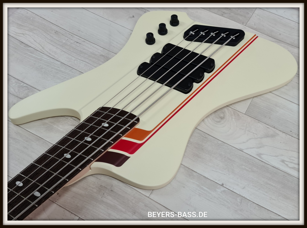 Dingwall D-Roc Custom Shop 5-String, 3 Pickups, Custom Color Creme White/70's Striping Gloss